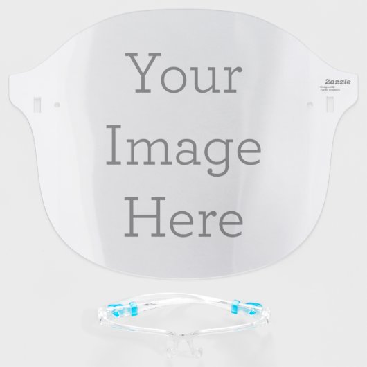 Partial Transparent Design: No Underbase, Adult Face Shield (Front w/Glasses)