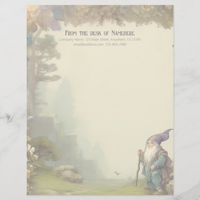 Create Your Own Traveling Dwarf Stationery (Front)