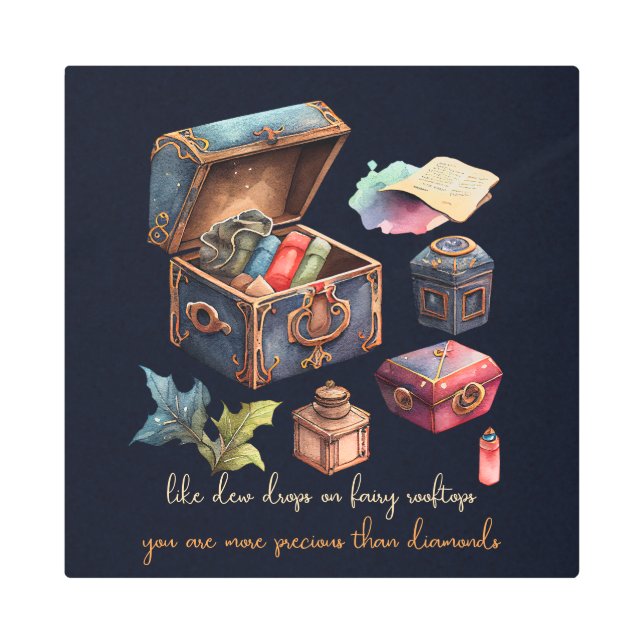 Create Your Own Treasured Memories Treasure Box Metal Print (Front)