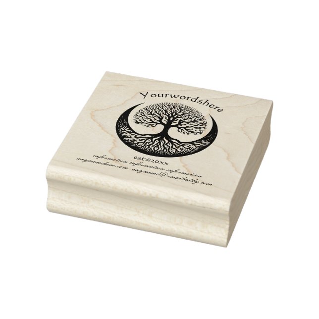 Create Your Own Tree of Life Crescent Emblem Logo Rubber Stamp (Stamp)