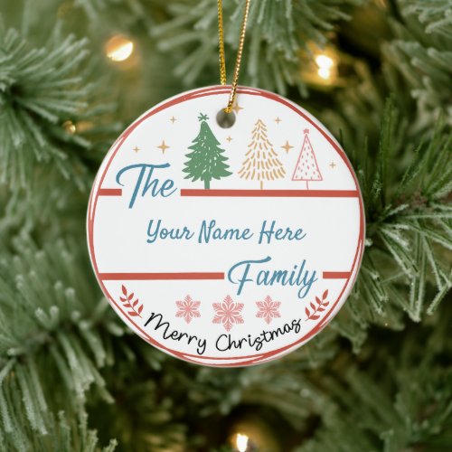 Create Your Own Trees Flakes Name  Year Christmas Ceramic Ornament