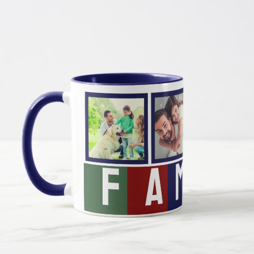 Create Your Own Trendy Modern Family Photo Collage Mug