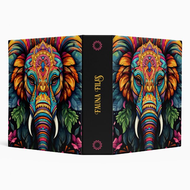 Create Your Own Tribal Elephant Matriarch 3 Ring Binder (Background)