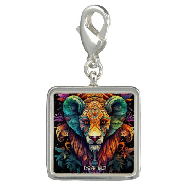 Create Your Own Tribal Fantasy Wild Cat Charm (Front)