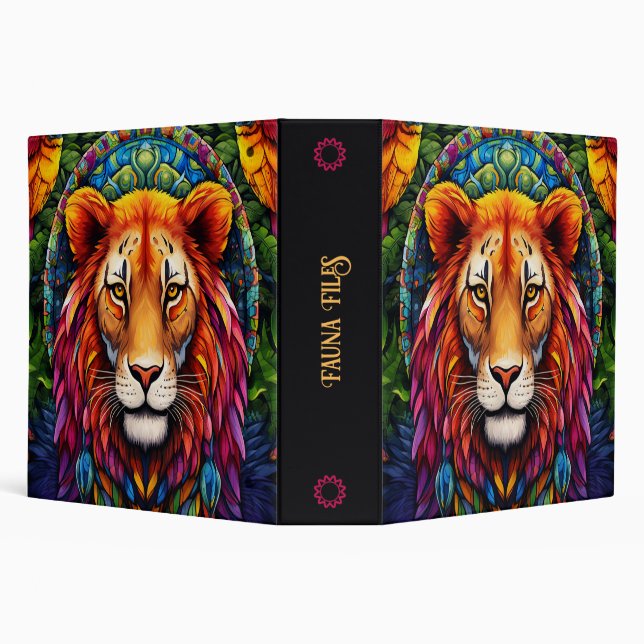 Create Your Own Tribal Liger Totem Animal 3 Ring Binder (Background)