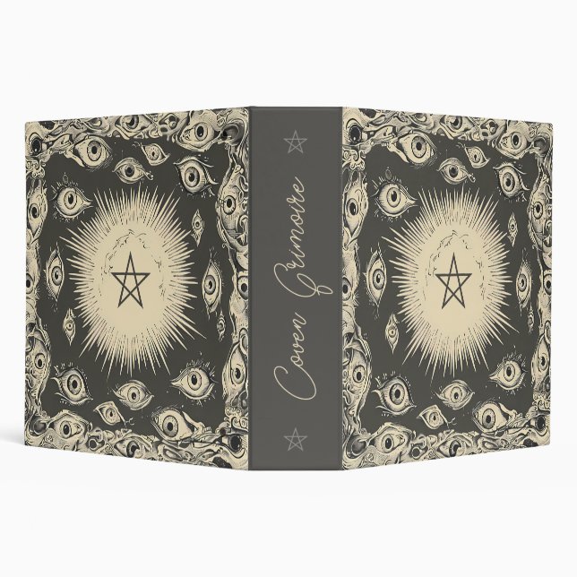 Create Your Own Trippy Retro Evil Eyes 3 Ring Binder (Background)