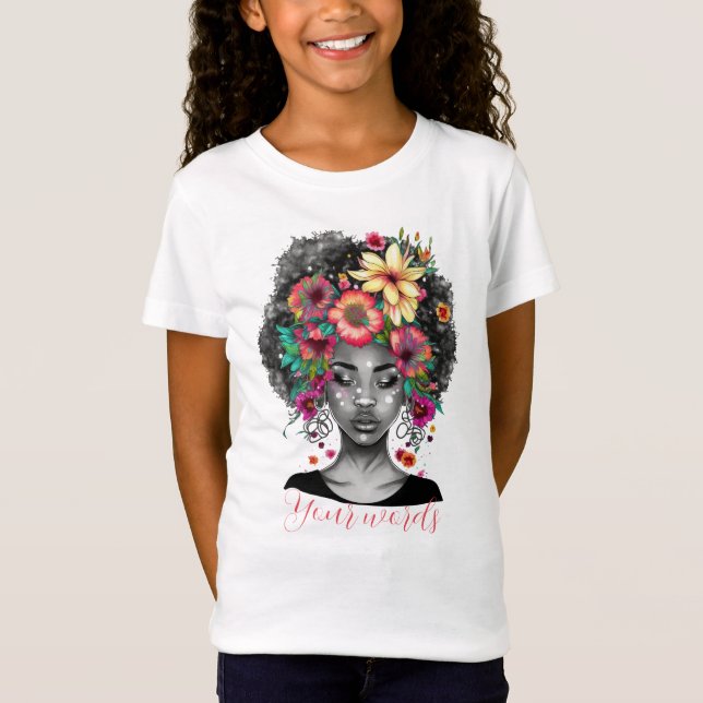 Create Your Own Tropical Black Girl T-Shirt (Front)