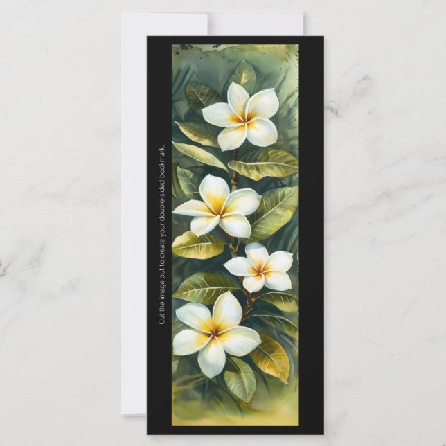 Create Your Own Tropical Frangipani Bookmark Card (Front)