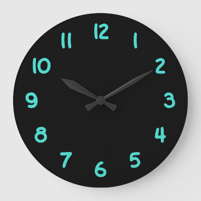 Create Your Own Turquoise Number Large Clock (Front)
