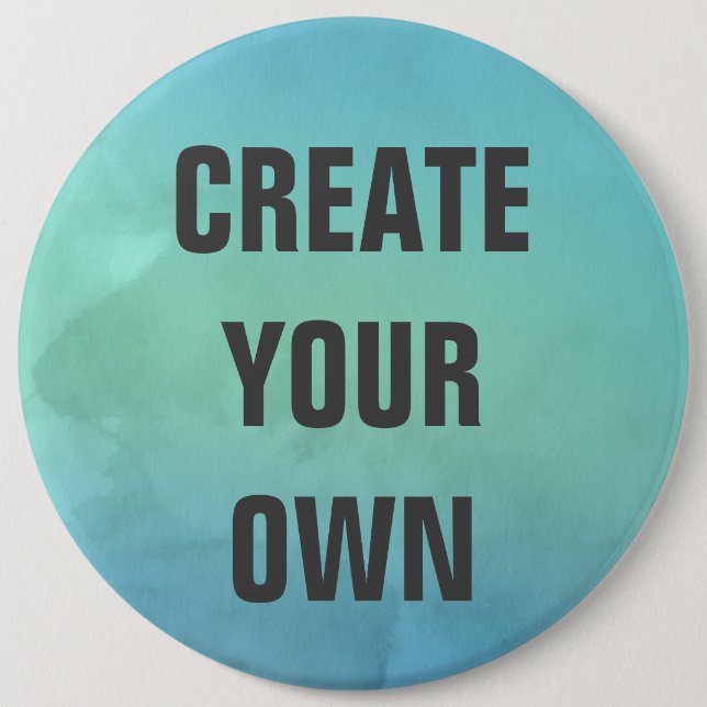 Create Your Own Turquoise Watercolor Painting Button (Front)