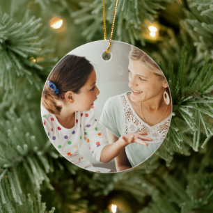 Create Your Own Two Photo Custom Pic DIY Ceramic Ornament