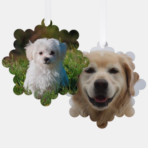 Create Your Own Two_sided Dog Photos Ornament Card