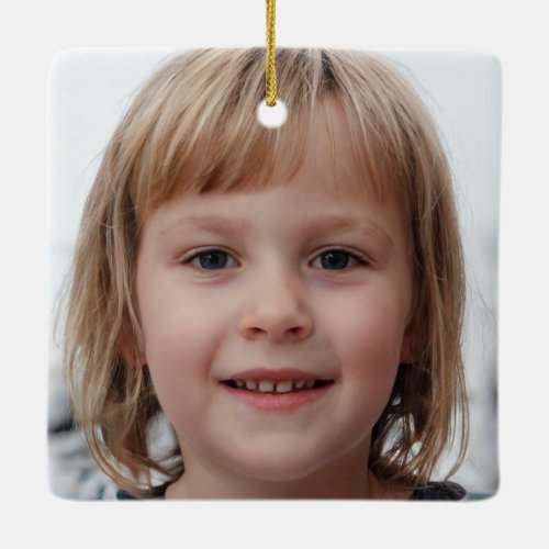 Create Your Own Two_sided Family Photo Ceramic Ornament