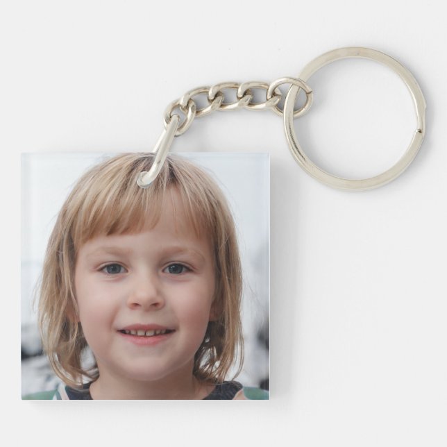 Create Your Own Two-sided Family Photo  Keychain (Back)