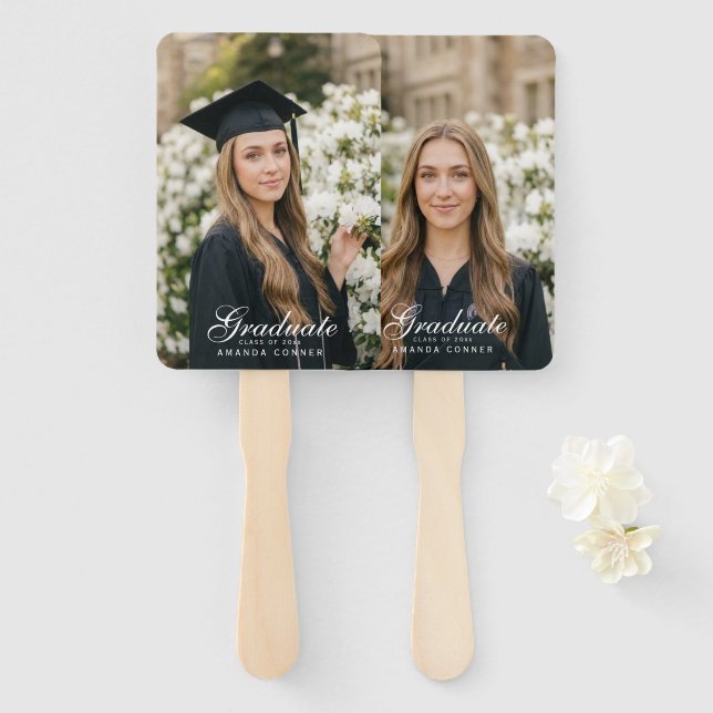 Create Your Own Two Sided Photo Graduation Hand Fan (Front and Back)