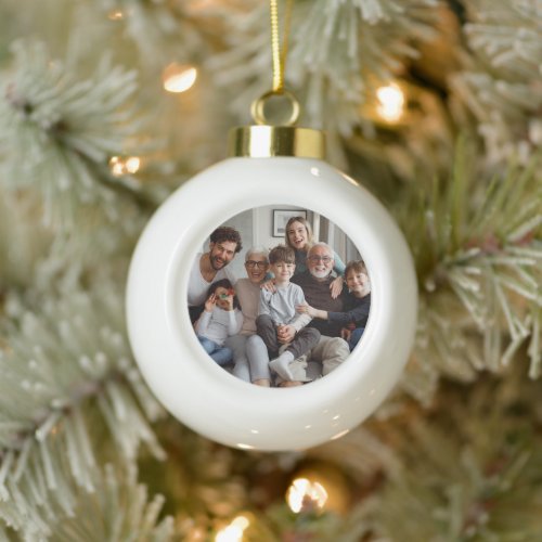 Create Your Own Two_sided Photos  Ceramic Ball Christmas Ornament