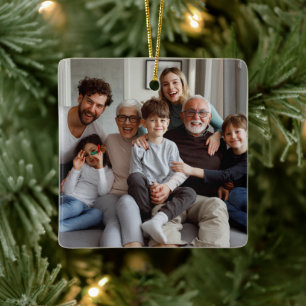 Create Your Own Two-sided Photos  Ceramic Ornament