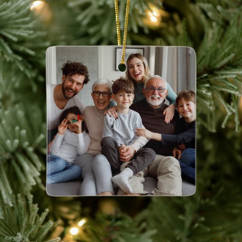 Create Your Own Two_sided Photos  Ceramic Ornament
