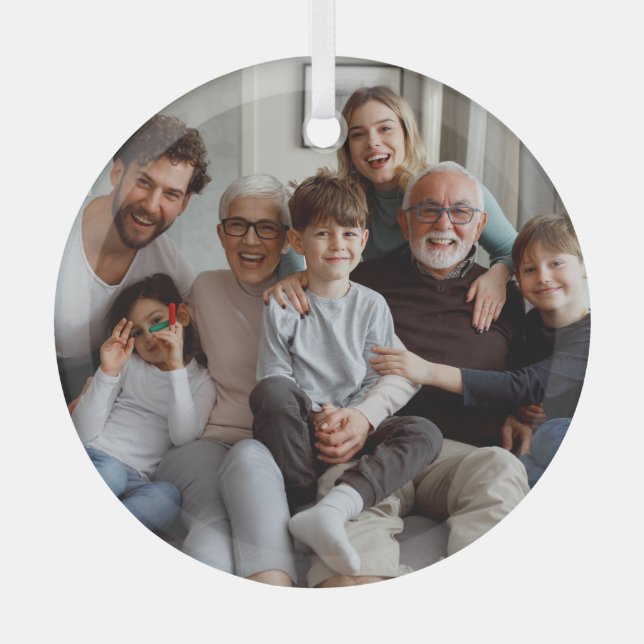 Create Your Own Two-sided Photos  Glass Ornament (Front)