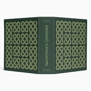 Create Your Own Two Tone Green Celtic Knotwork 3 Ring Binder