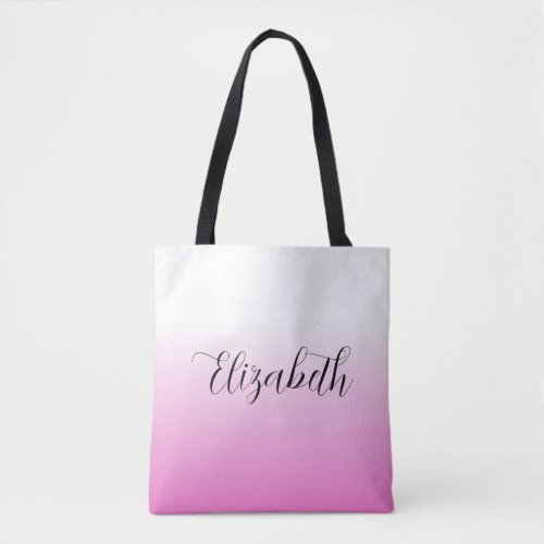 Create Your Own Typography Name Stylish Pink Tote Bag