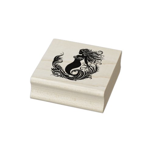 Create Your Own Undersea Seashells Mermaid Rubber Stamp
