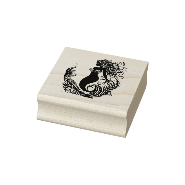 Create Your Own Undersea Seashells Mermaid Rubber Stamp (Stamp)