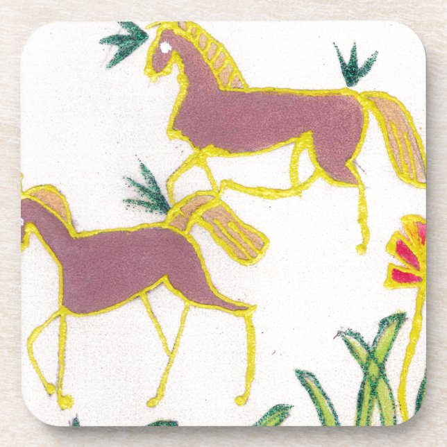 Create Your Own Unicorn Flora Power Cute Aesthetic Beverage Coaster (Front)