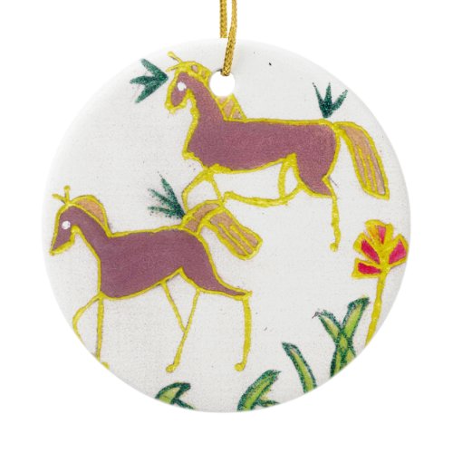 Create Your Own Unicorn Flora Power Cute Aesthetic Ceramic Ornament