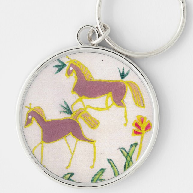 Create Your Own Unicorn Flora Power Cute Aesthetic Keychain (Front)