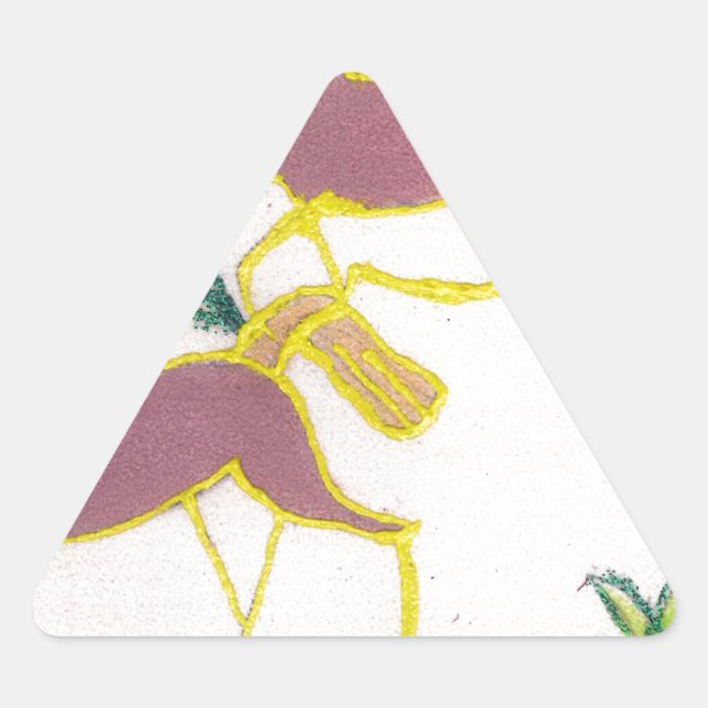Create Your Own Unicorn Flora Power Cute Aesthetic Triangle Sticker (Front)