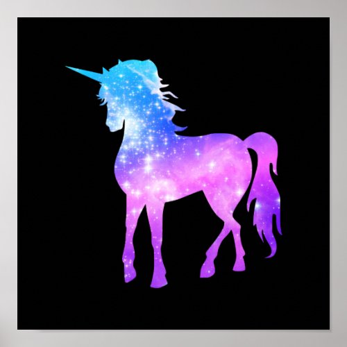 Create Your Own Unicorn Photo Silhouette Black Poster