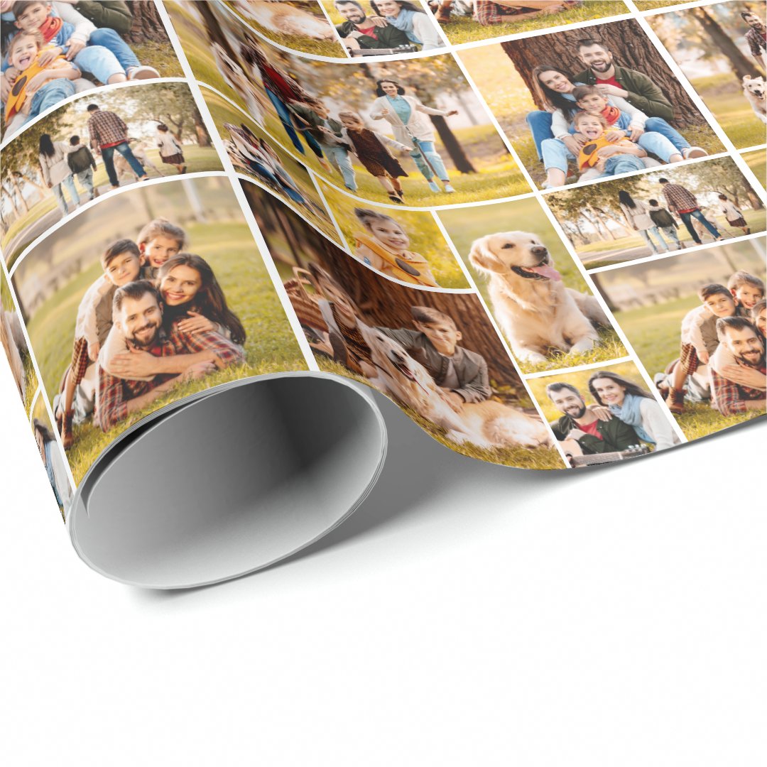 Create Your Own Unique 9 Photo Collage Wrapping Paper Zazzle