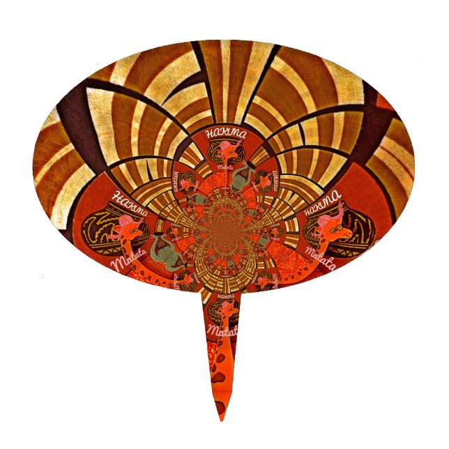 Create Your Own Unique African Giraffe Art Design Cake Topper (Front)