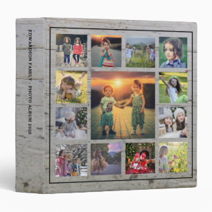 Create your own unique family photo collage rustic 3 ring binder