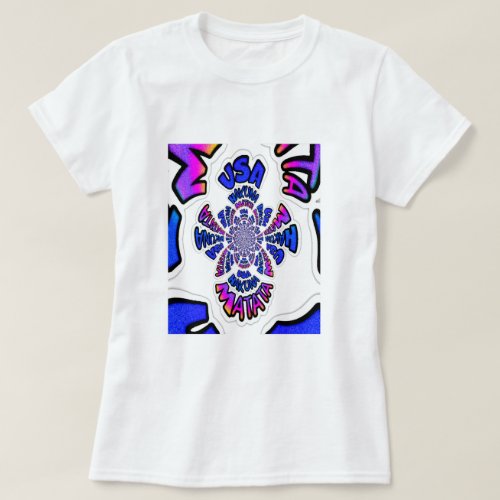 Create Your Own United States of America Fun Art  T_Shirt