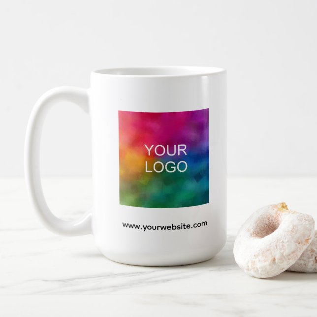 Create Your Own Upload Logo Here Promotional Coffee Mug (With Donut)