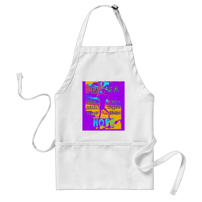 Create Your own USA Hope We Are Stronger Together  Adult Apron (Front)