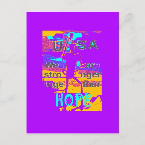 Create Your own USA  Hope We Are Stronger Together Postcard