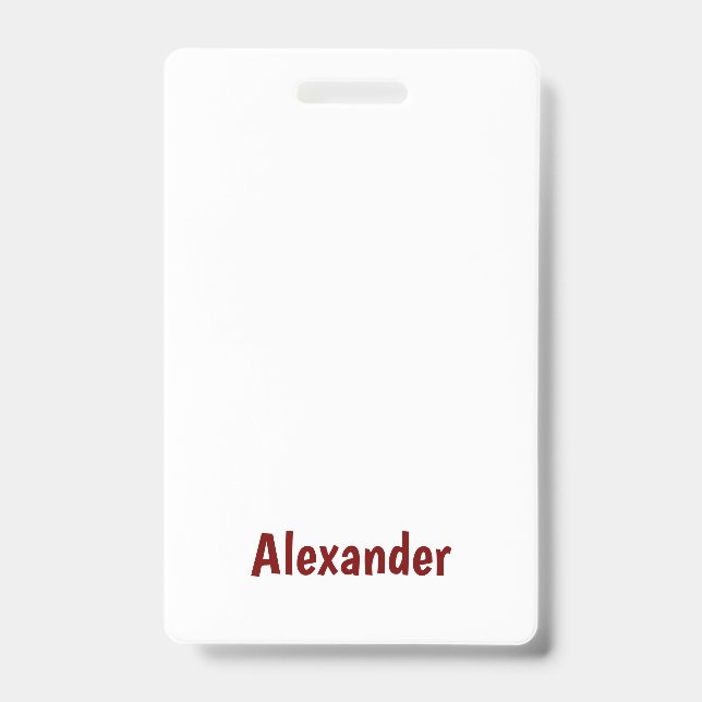 Create Your Own Vertical Plastic Badge (Front)