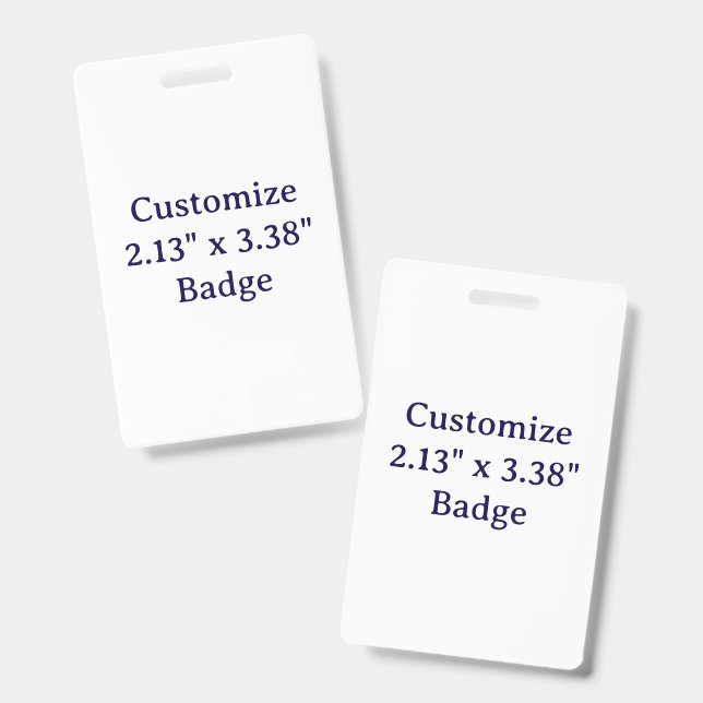 Create Your Own Vertical Plastic Badge (Front & Back)