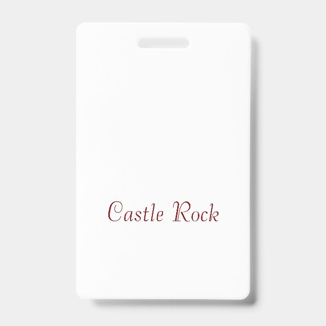 Create Your Own Vertical Plastic Badge (Front)