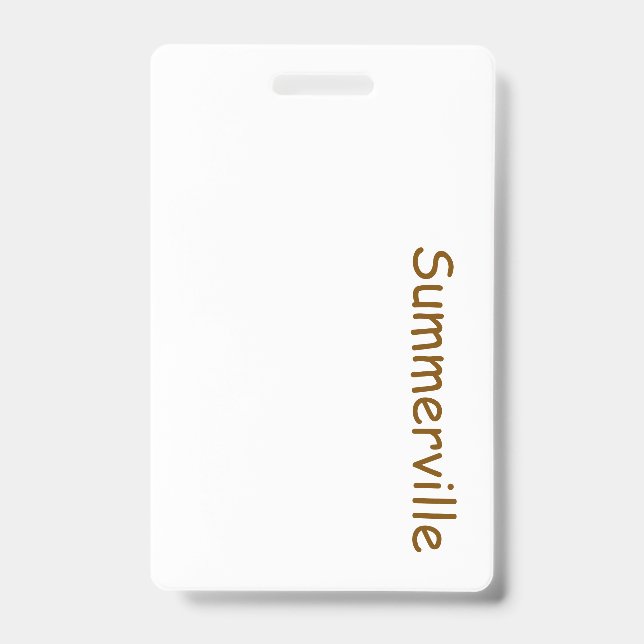 Create Your Own Vertical Plastic Badge (Front)
