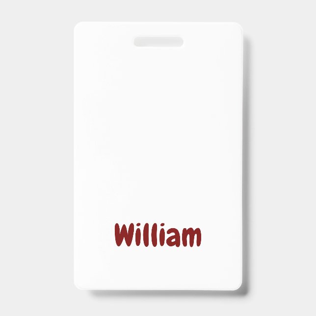 Create Your Own Vertical Plastic Badge (Front)