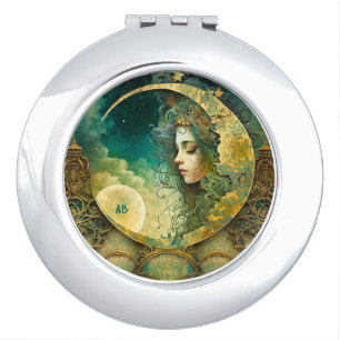 Create Your Own Victoiran Steampunk Moon Child Compact Mirror