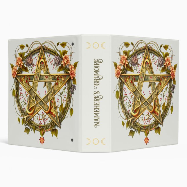 Create Your Own Victorian Floral Pentacle 3 Ring Binder (Background)
