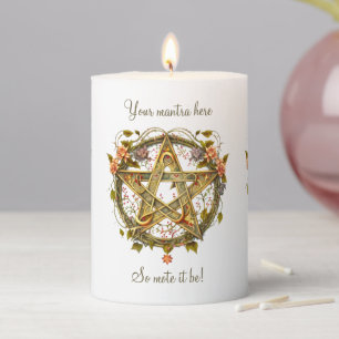 Create Your Own Victorian Floral Pentacle Pillar Candle
