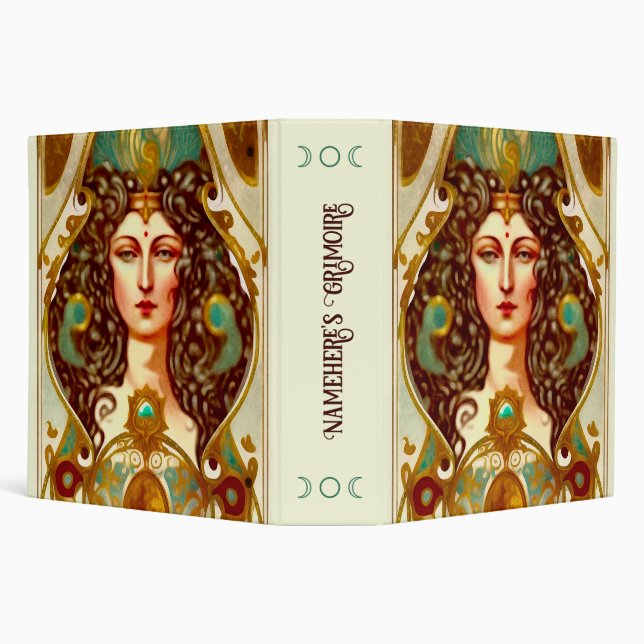 Create Your Own Victorian High Priestess 3 Ring Binder (Background)
