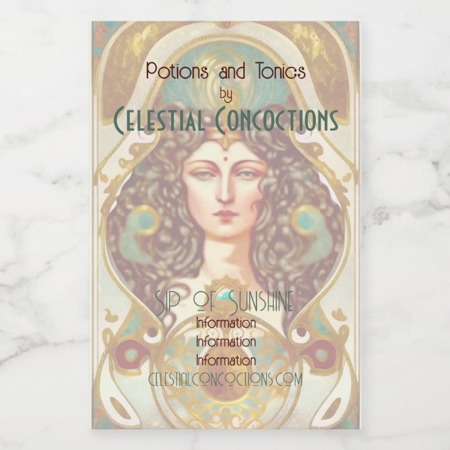 Create Your Own Victorian High Priestess Wine Label (Single Label)