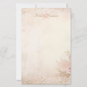 Create Your Own Victorian Pink Roses Ephemera Stationery